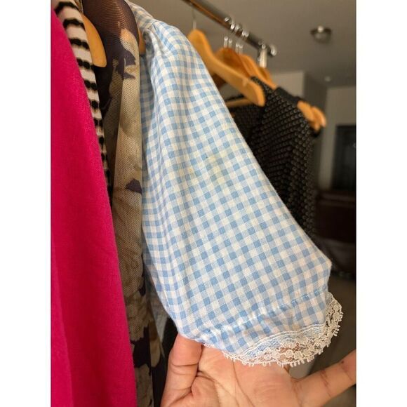 vintage 80s gingham plaid short sleeve maxi dress‎ - Picture 8 of 8